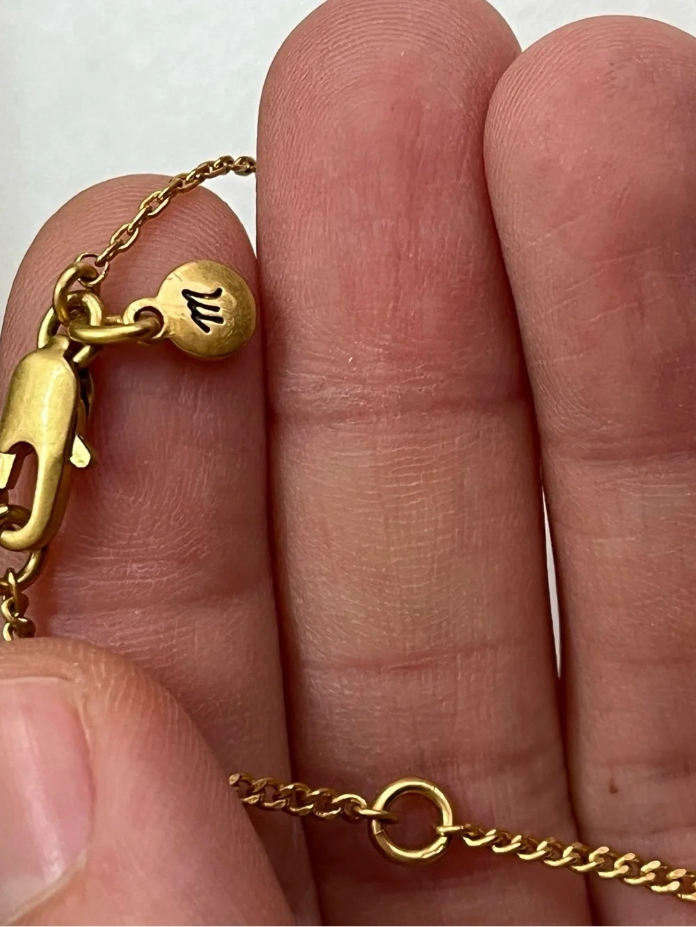 Madewell dainty choker GOLDTONE three stone necklace 17” - Picture 2 of 3